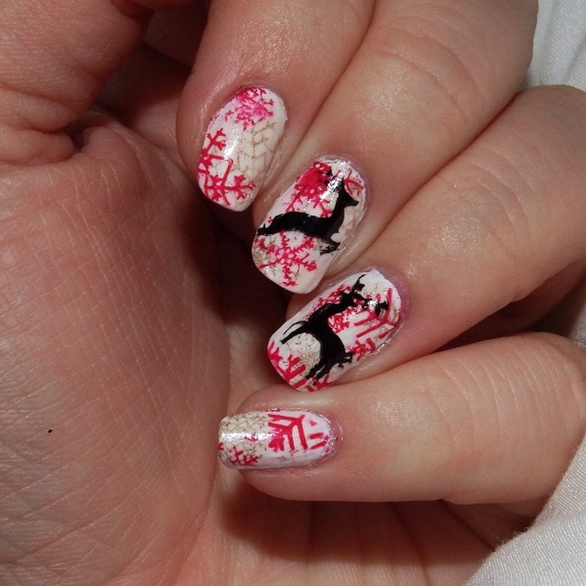 Christmas Tree Deer Fireworks Manicure Nail Art Stamping Template Image Plate