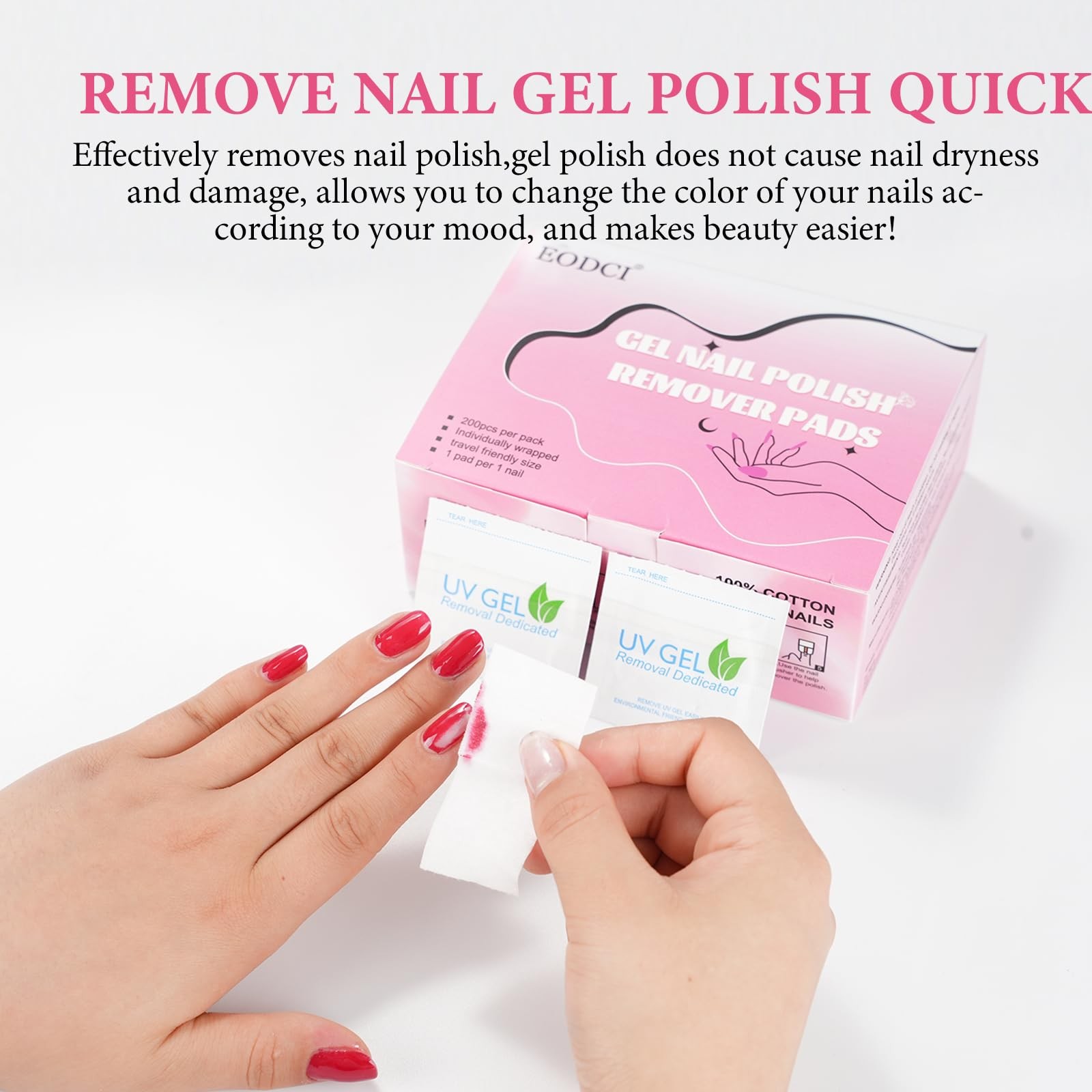 EODCI Nail Polish Remover Pads – 200PCS Fast Remove Remover…