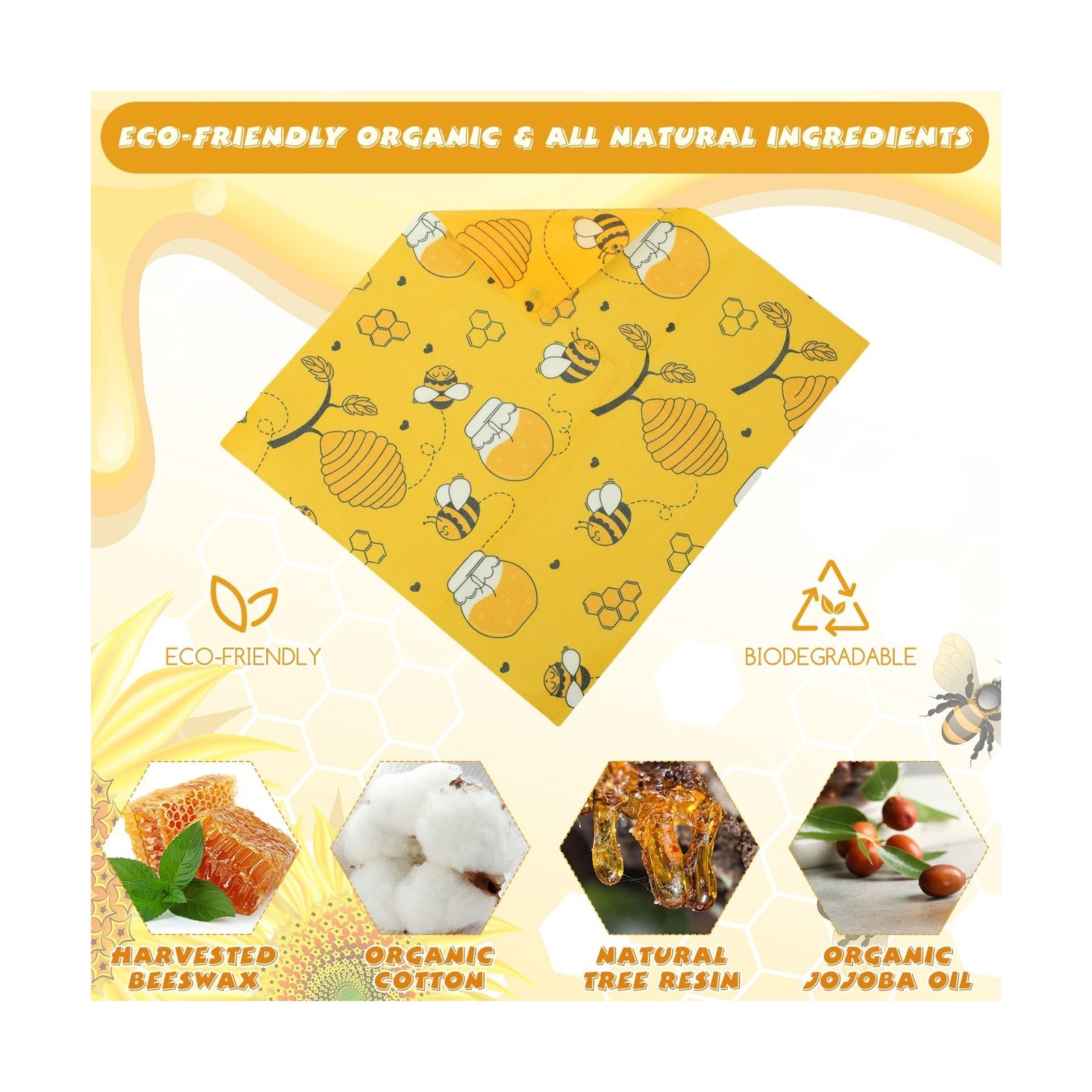 Tranqun 27 Pack Beeswax Wraps for Food Reusable Beeswax Assorte… FAST USA SHIP
