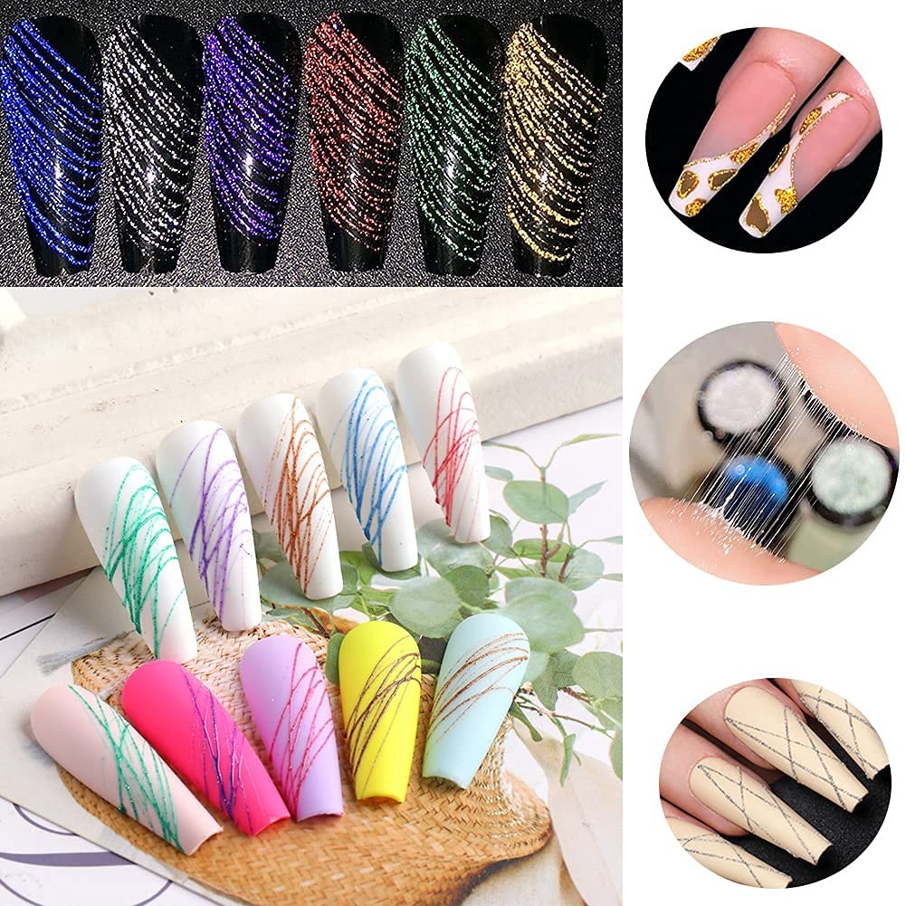 VERONNI Reflective Glitter Spider Gel, 6 Colors 1 Count (Pack of 6), 6 color