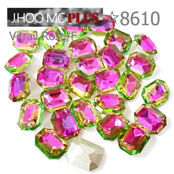 J.HOO Crystal 8610 Octagon V-Cut Fancy Rhinestones 10×8mm Nail Art (6pcs)
