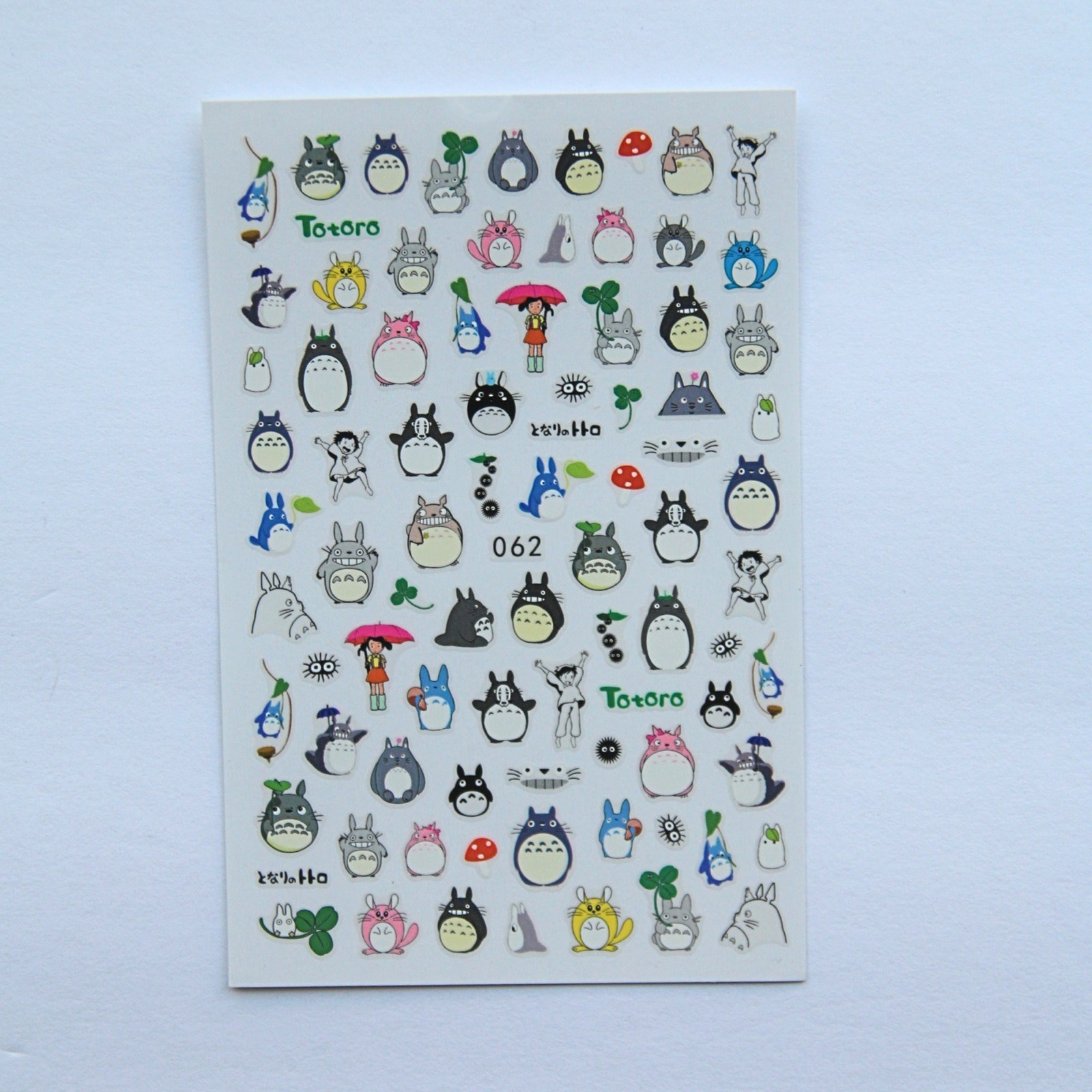 Totoro Ghibli Flat Nail Stickers Anime Nail Supplies Set of +40 Stickers