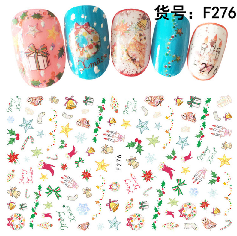 Nail Art Stickers Decals Christmas Snowflakes Mistletoe Robin Holly Fern NH14