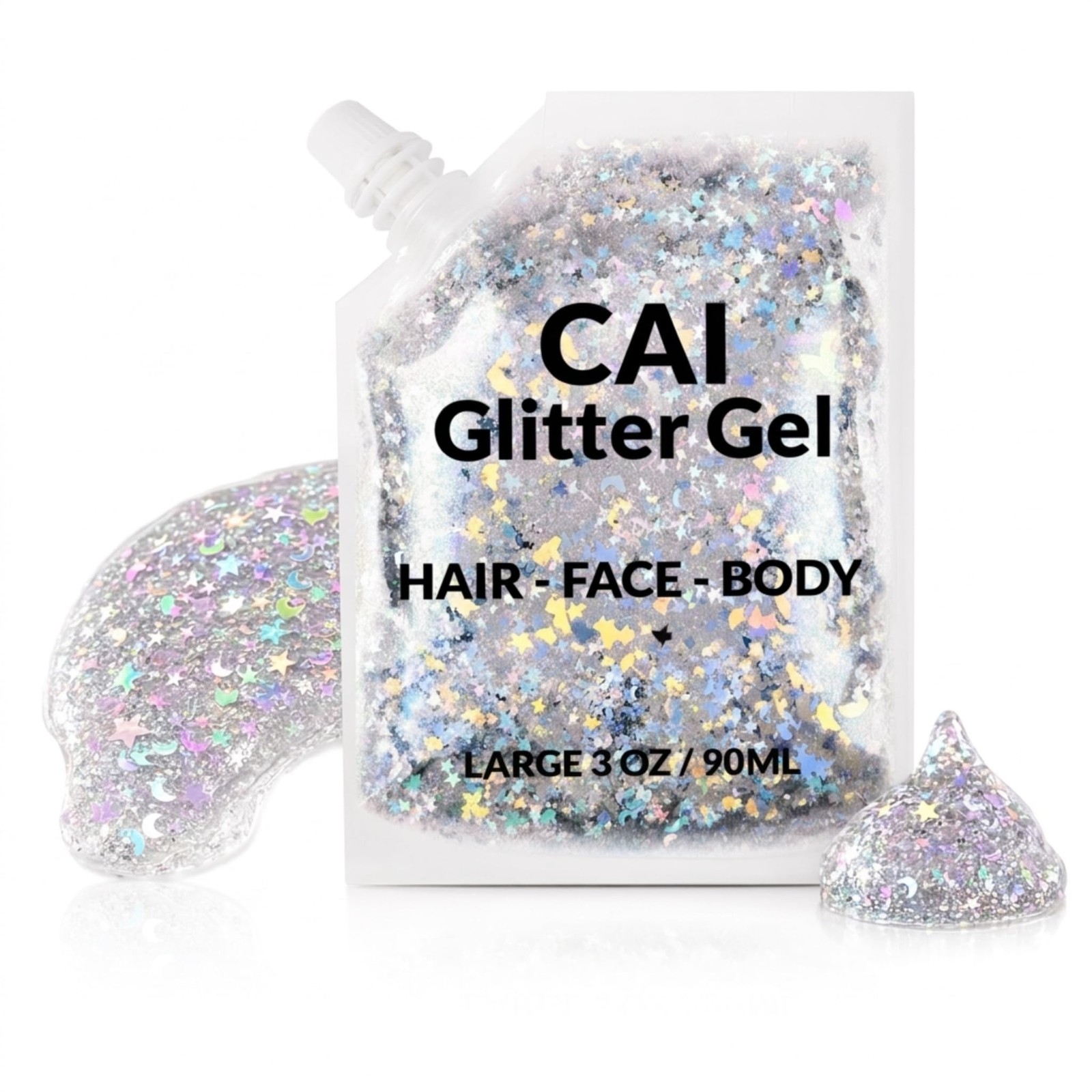 Silver Body Glitter Gel 3 Oz for Halloween & Festivals