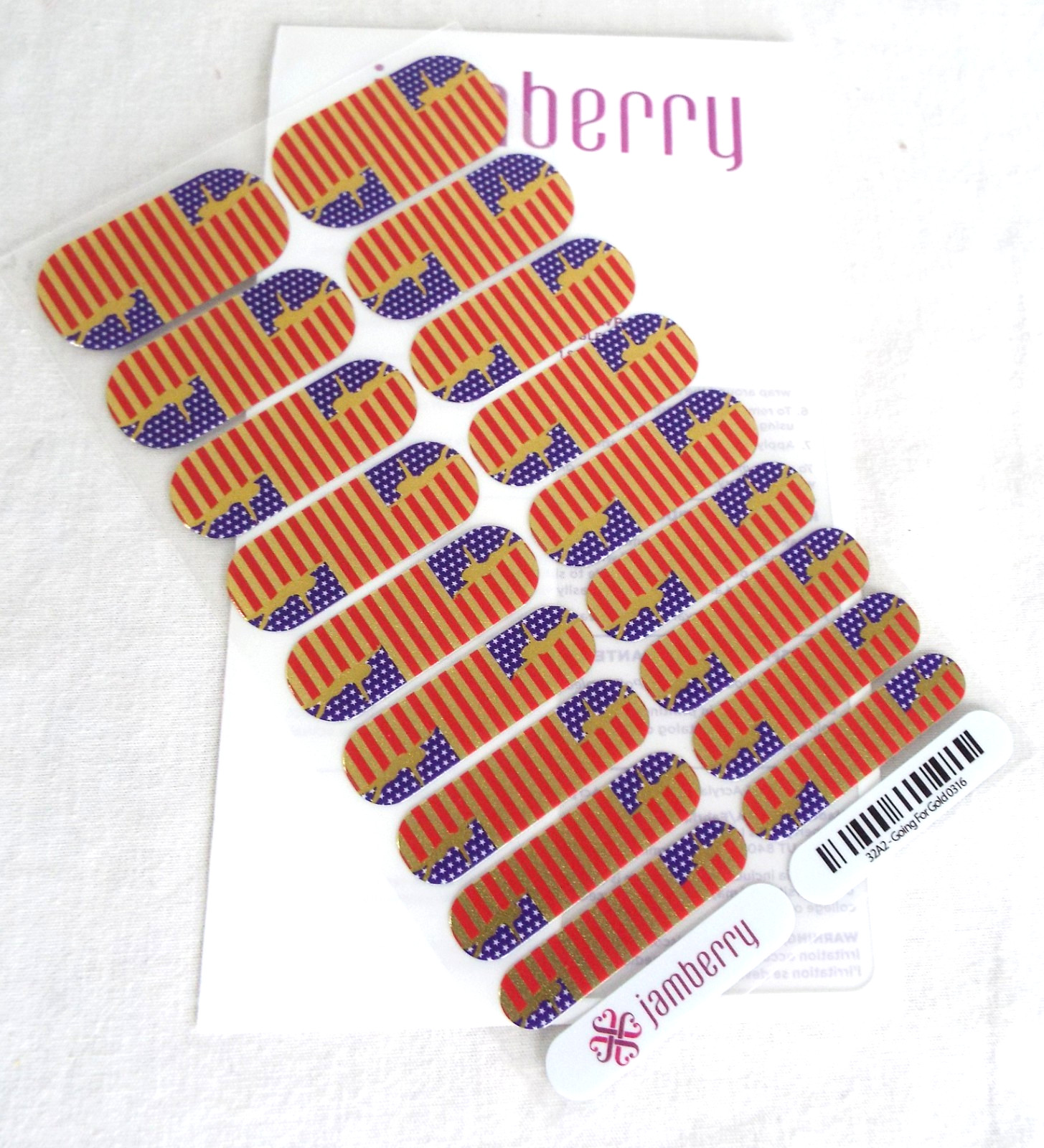 Jamberry Going For gold Heat Activated Nail Wrap 0316 32A2