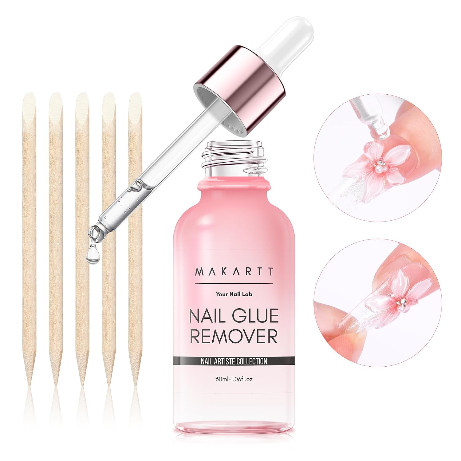 Makartt Press-On Nail Glue Remover: Non-Acetone Glue Debonder with Vitamin E for