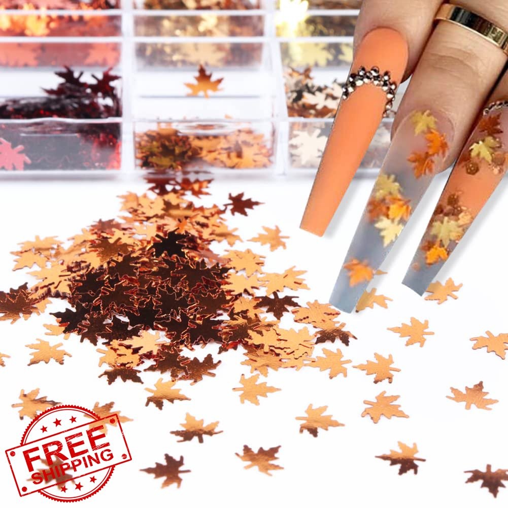 KZBTRBT 3D Maple Leaf Nail Glitters glitter 5