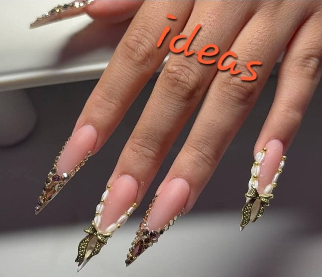 Bows For Nails Manicure Crystal Jewelry Nail Art Butterfly 6Pcs *gold*
