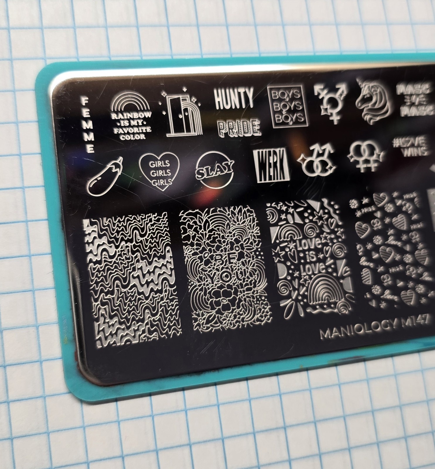Maniology M147 Pride Gay Straight Rainbow Sis Love Sexual Nail Stamp Plate HTF