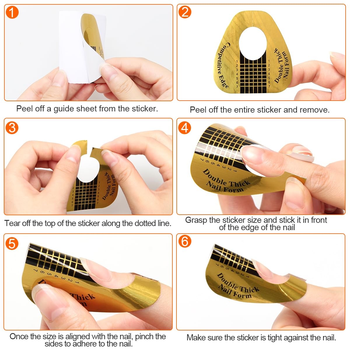 200 PCS Nail Forms for Builder Gel, Selfadhesive Nail Extension Forms for DIY…
