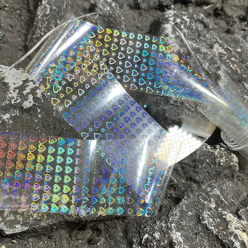 4 Boxes Aurora Nail Foil Clear Laser Snake Print Heart Nail Laser Style