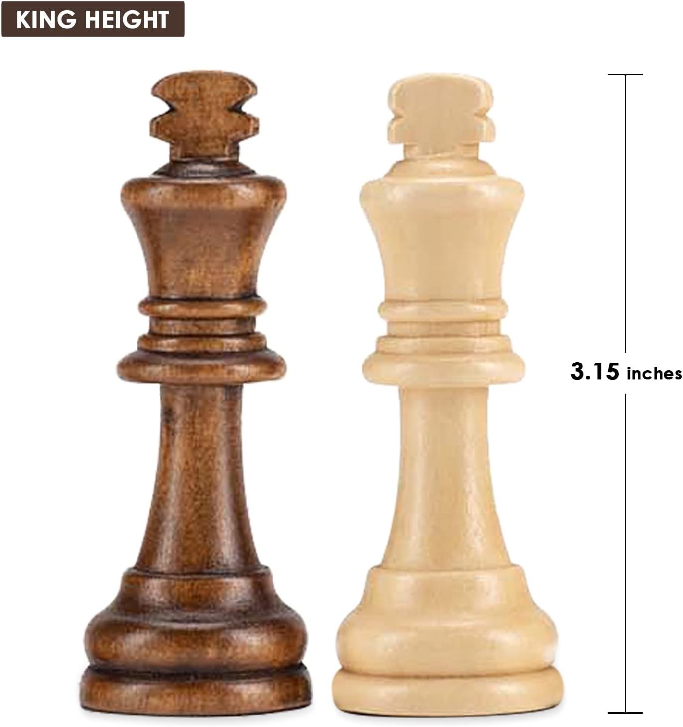 AMEROUS Wooden Chess Pieces Only, Staunton Style Wood Chessmen with 3.15″…
