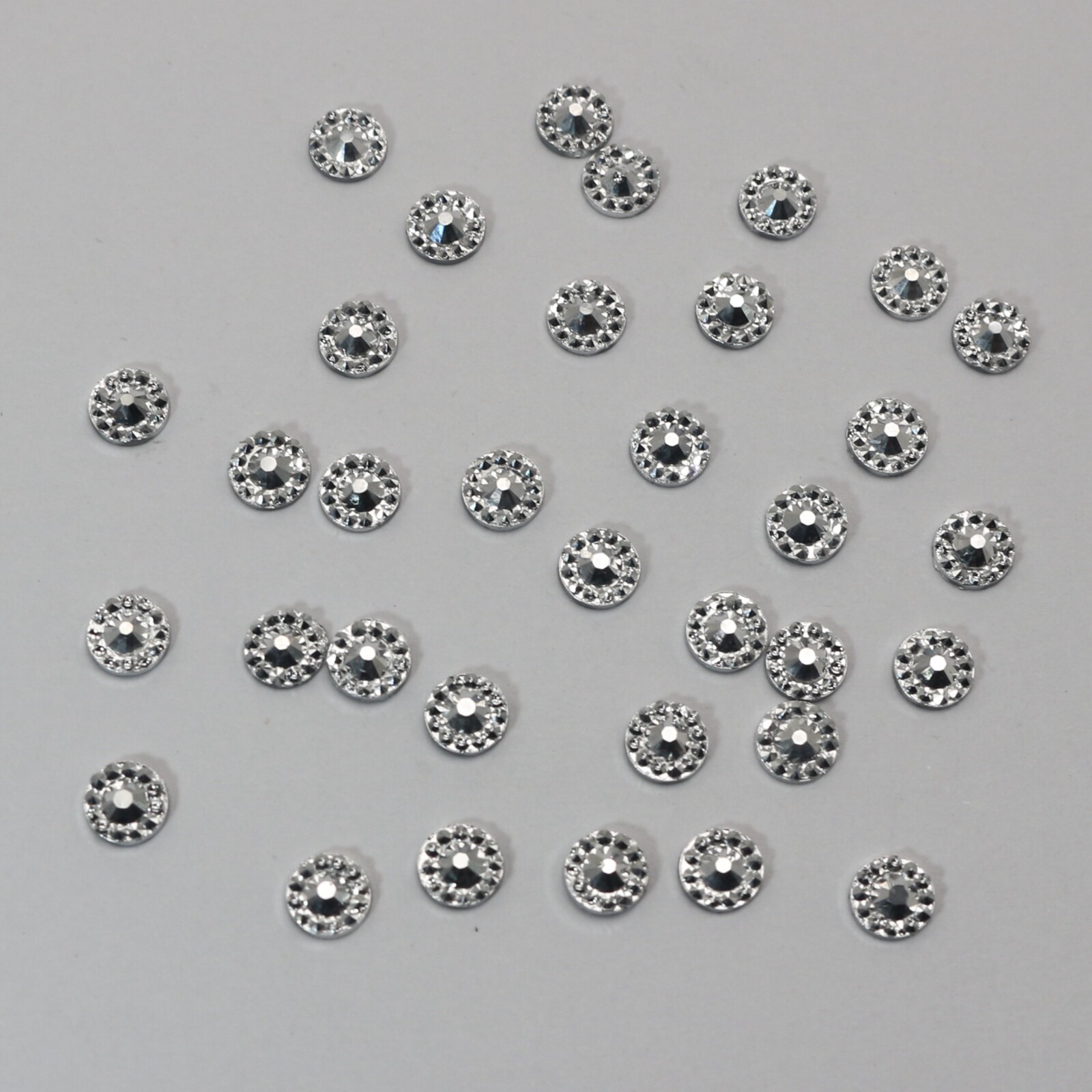 500 Shinny Silver Flatback Acrylic Tiny Round Rhinestone Gems 5mm Nail Art Tips