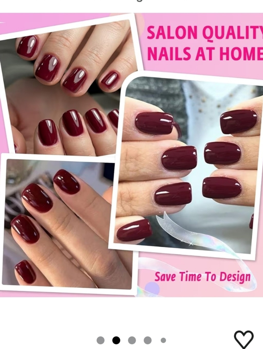 Wine Red Press On Nails