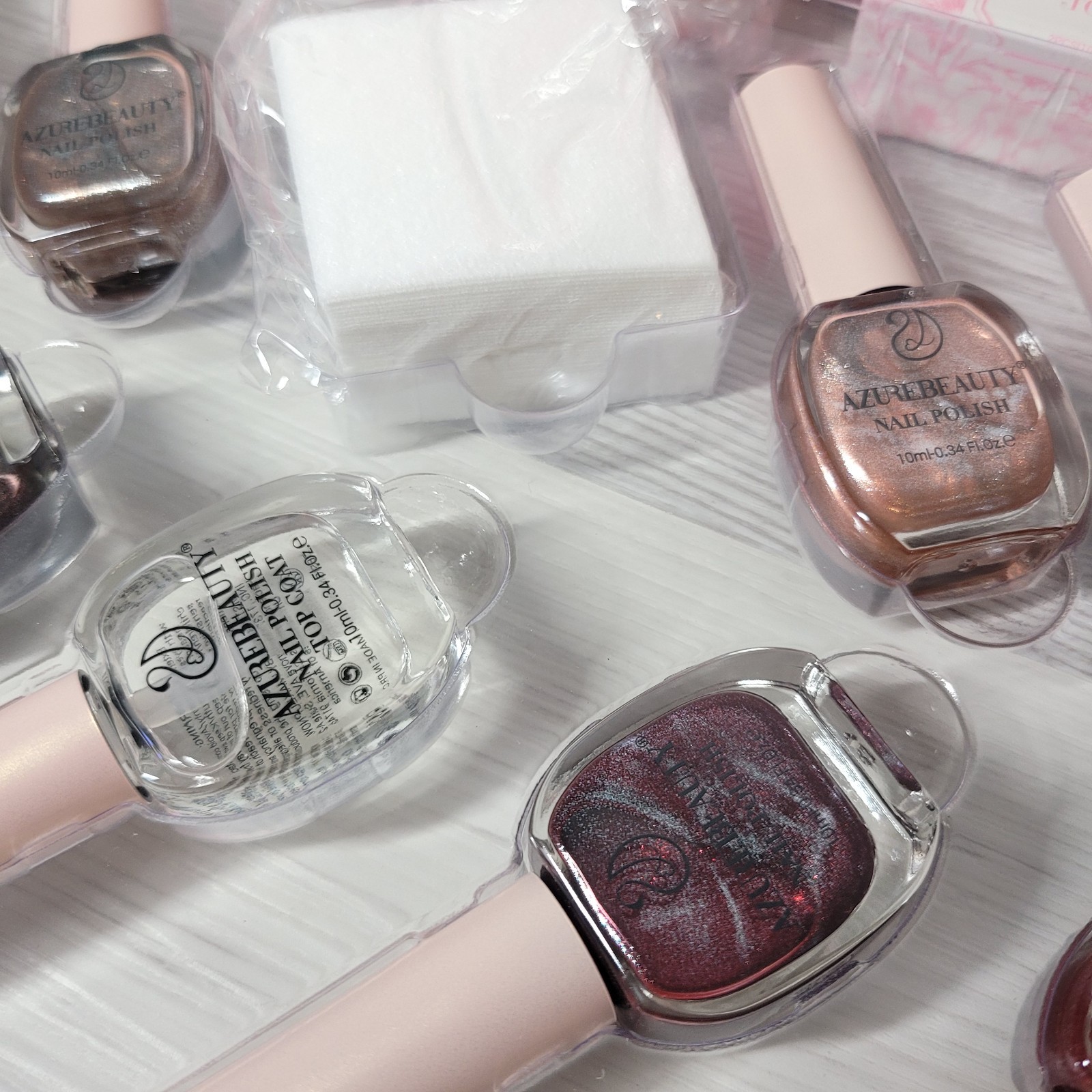 AZUREBEAUTY Nail Polish Bundle- 40 Pcs Clear Nail Color Sticks & Deco Press Nail