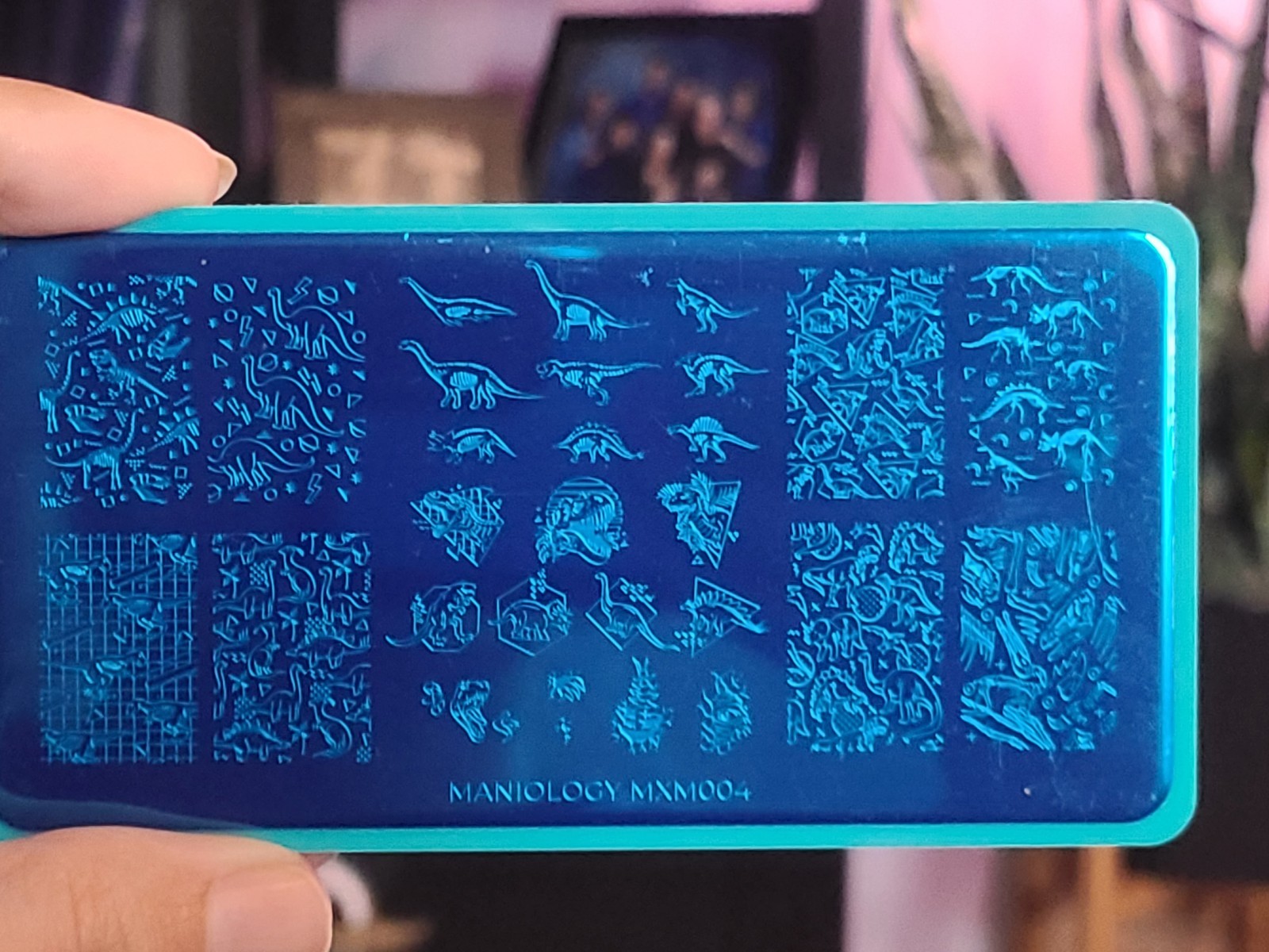 Maniology Dinosaur Nail Art Stamping Plates Blue Metal MXM003 MXM004