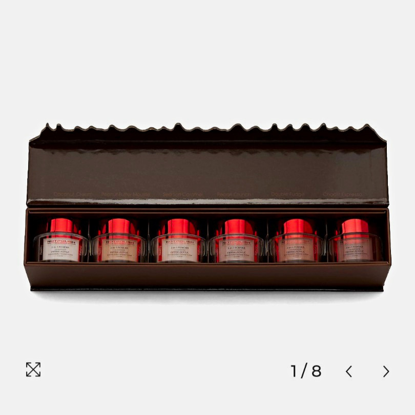 notpolish The ChocLIT Bar Nail Set & Kit Brown Shiny Hearts Theme