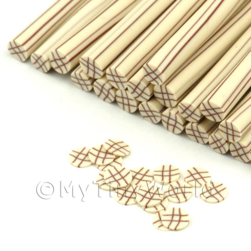 2 x Handmade White Chocolate Lattice Nail Art Cane