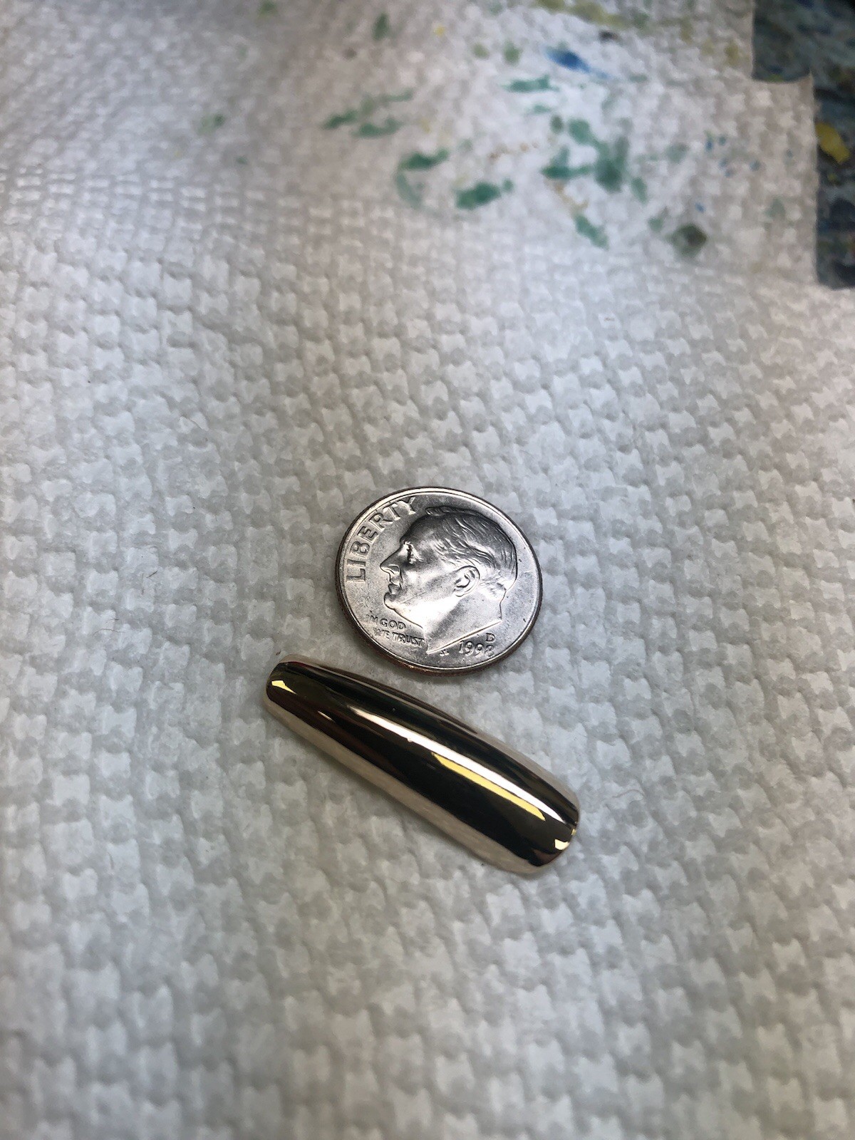 14K Solid Gold Fingernail Custom Made By Bob Sango 5/16 “ by 1”