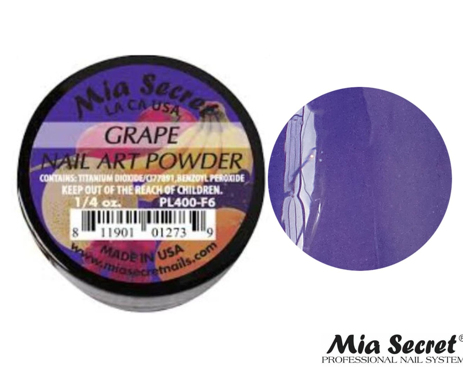 Mia Secret Nail Art Powder Fruity Collection (GRAPE) 1/4oz