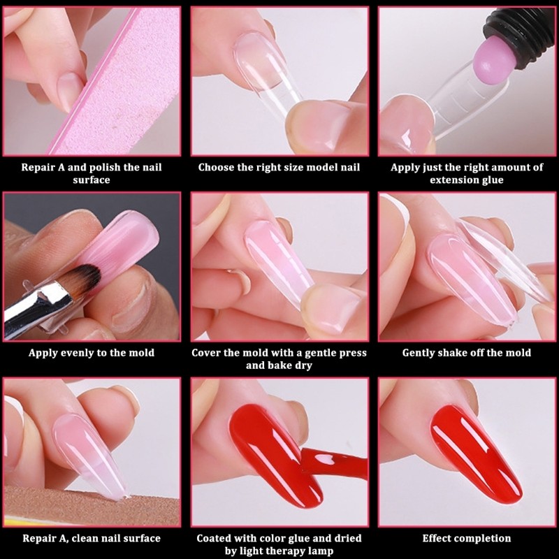 288 Pcs 12 Types Nails Shapes Nails Extension Molds Full Coverage Nails Forms