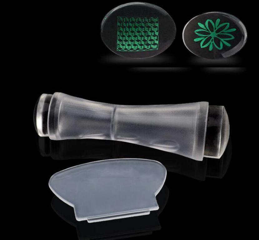 Nail Art Stamper Manicure Jelly Silicone Stamper & Scraper Transfer Tool Kit