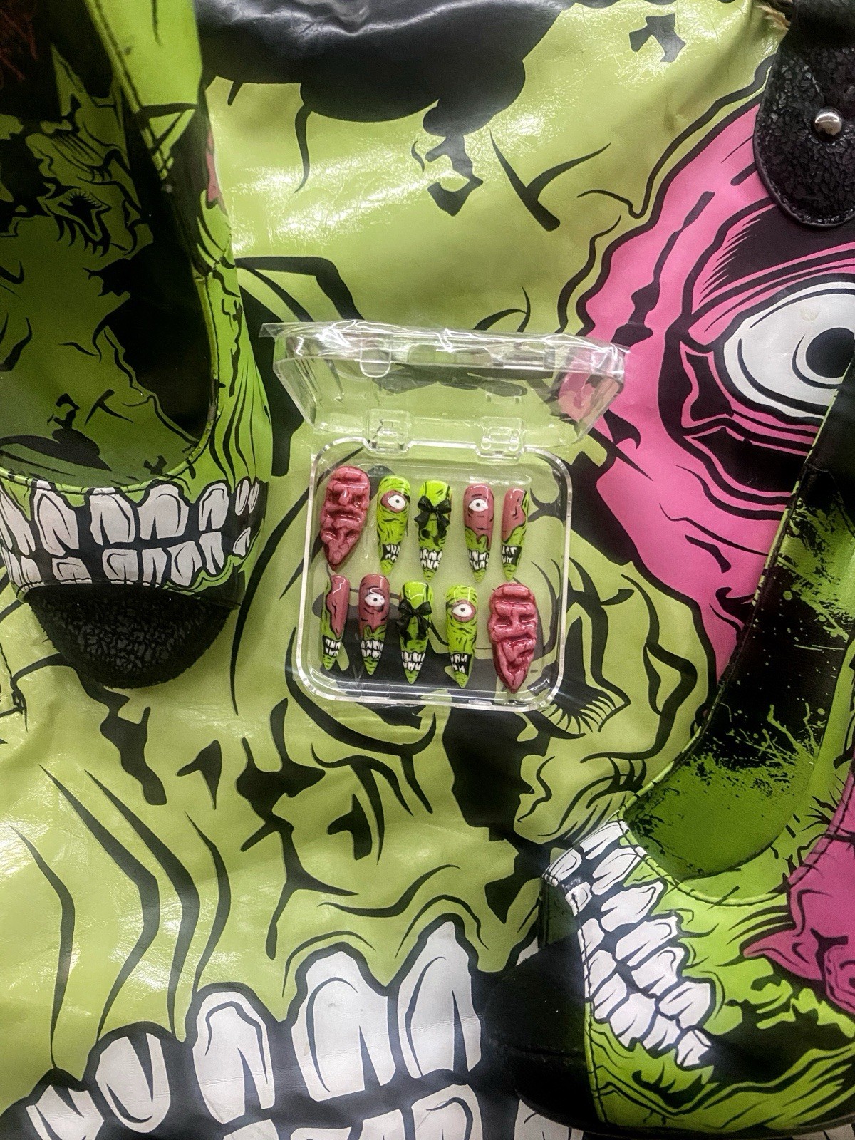 Iron Fist Chomper Zombie Inspired Nail Set with mini prep kit included