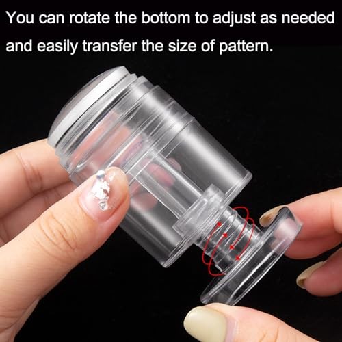 Upgraded Rotatable Nail Stamp Kit, French Tip Nail Art Stamper with Adjustable