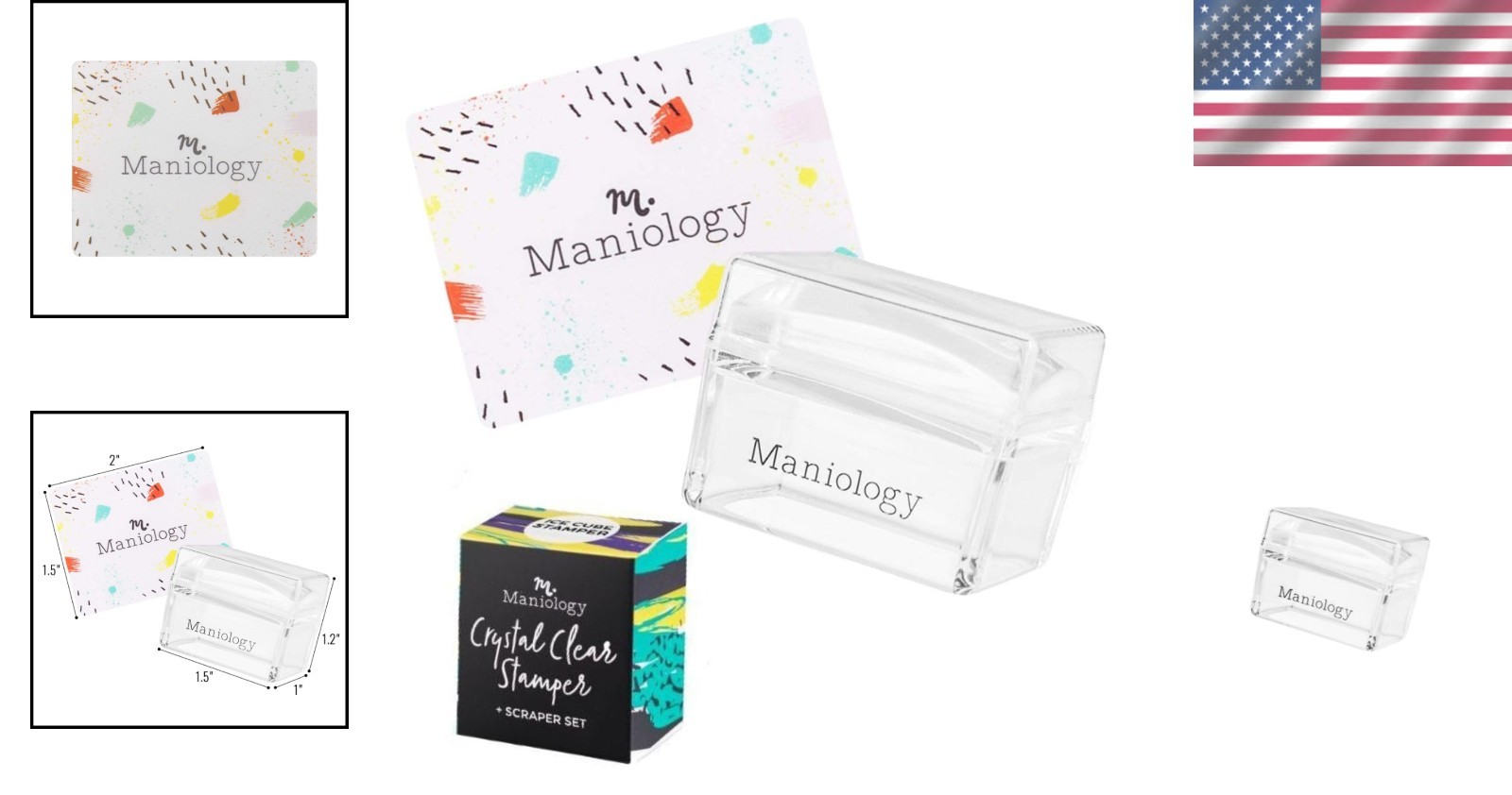 Nail Art Stamping Tool: Ice Cube Rectangular Stamper & Scraper for Detail Lovers
