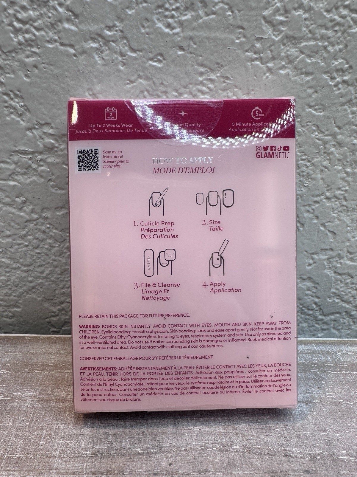 Glamnetic Goal Getter Nude Medium Almond Press-On Nails Set Glue Included