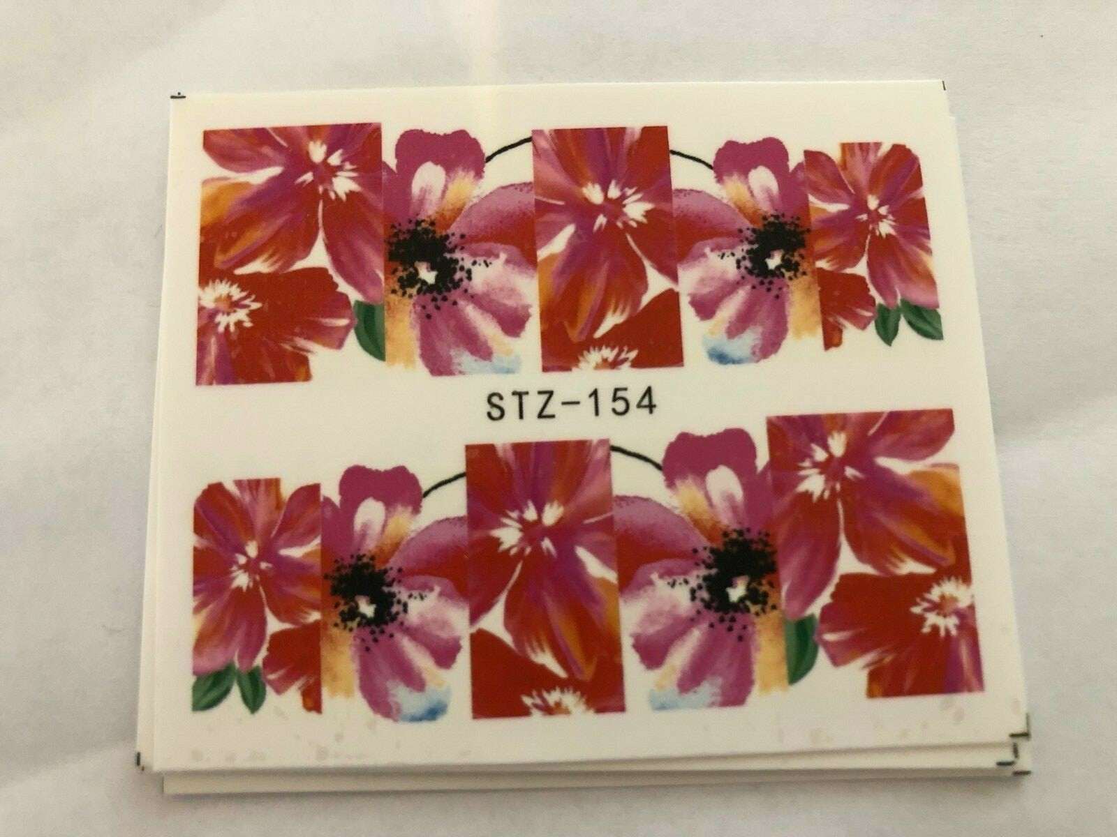 Full Wrap Water Transfers Nail Art Decals Flower Clock Leaf Bow Decoration NS11