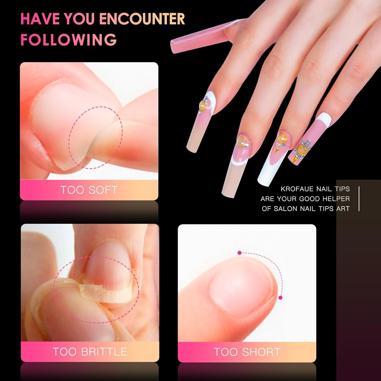 240 Piece Set of Glossy XXXL Square Nail Tips – Perfect for Stylish Manicures