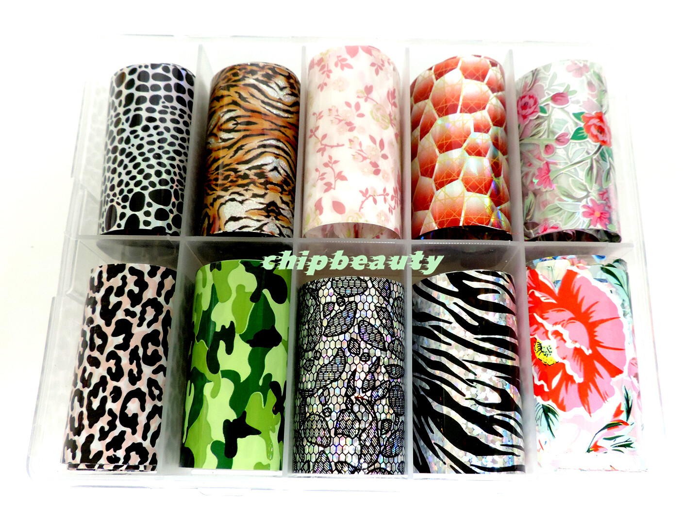 Foils Art Design Nail Tip Decoration Colorful Transfer 10Pcs/Set Foil Art#14