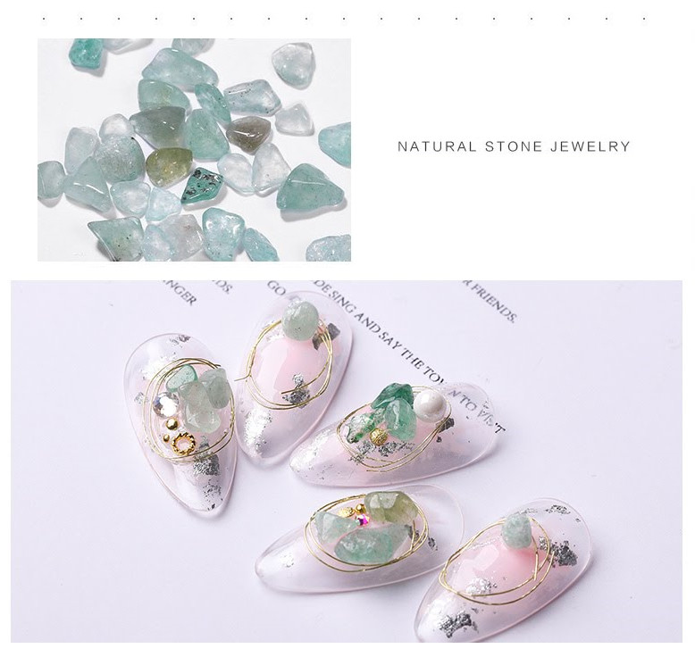 4g 1-7mm New 3D Nail Art Natural Cystal Rock Quartz Jade Gem Stone DIY Decor