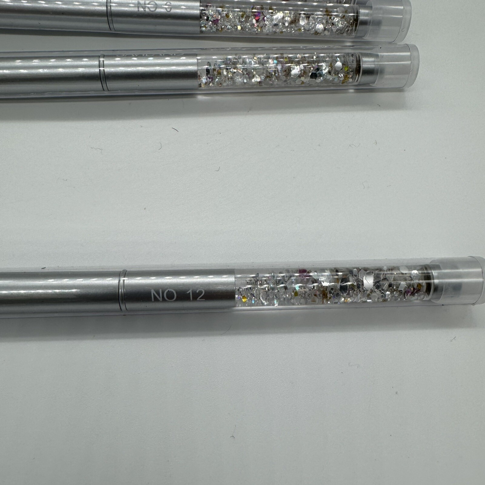 Acrylic Nail Brush Set 4 Pieces Saviland Kolinsky Sizes 6/10/12/14 Glitter NEW
