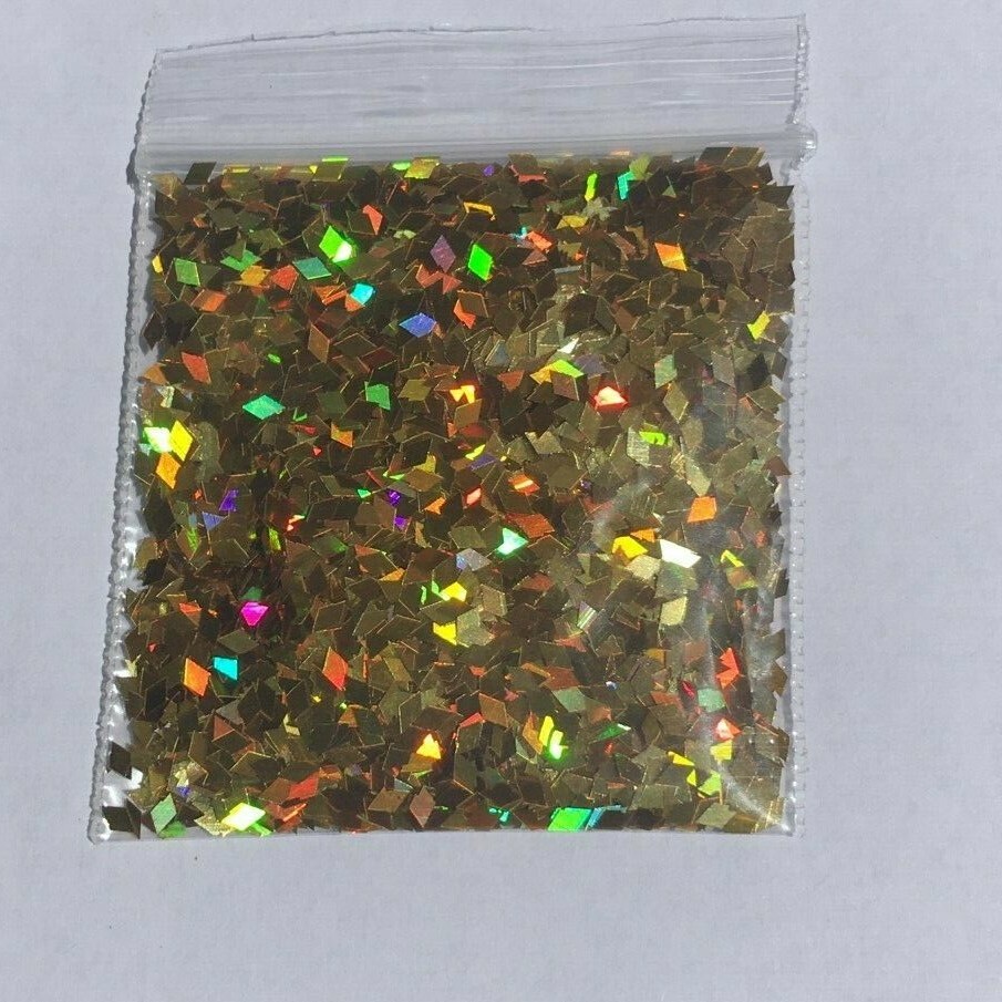 Diamond Shape (Luxury GOLD) 2mm Glitter (1 Tbsp)-Nail Art Face Crafts-US Seller