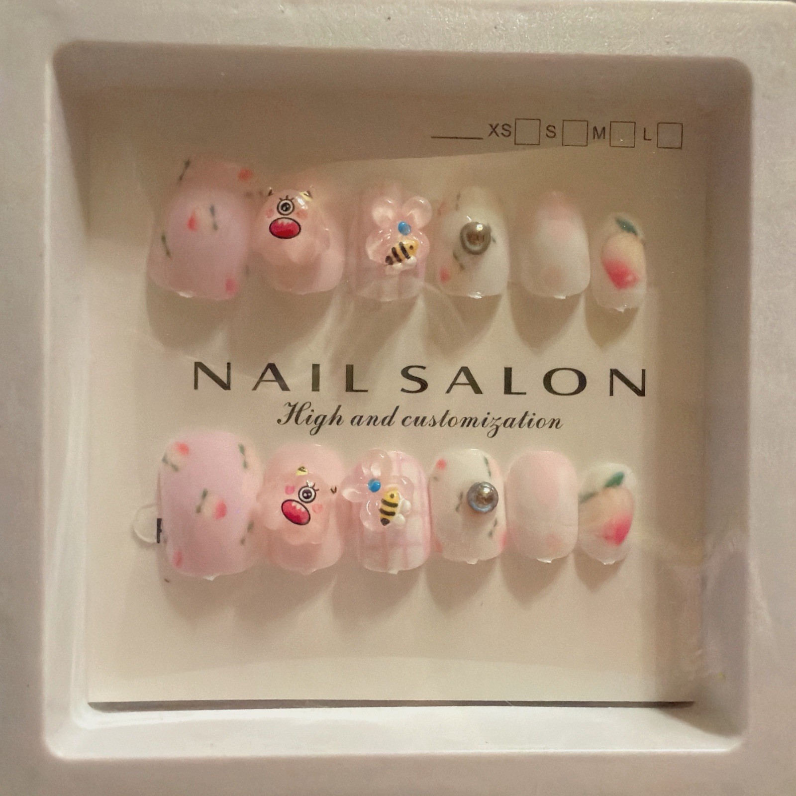 6 Boxes Kids Press On Nails 3D Cartoon False Nails Mixed Cute Designs Gift Set