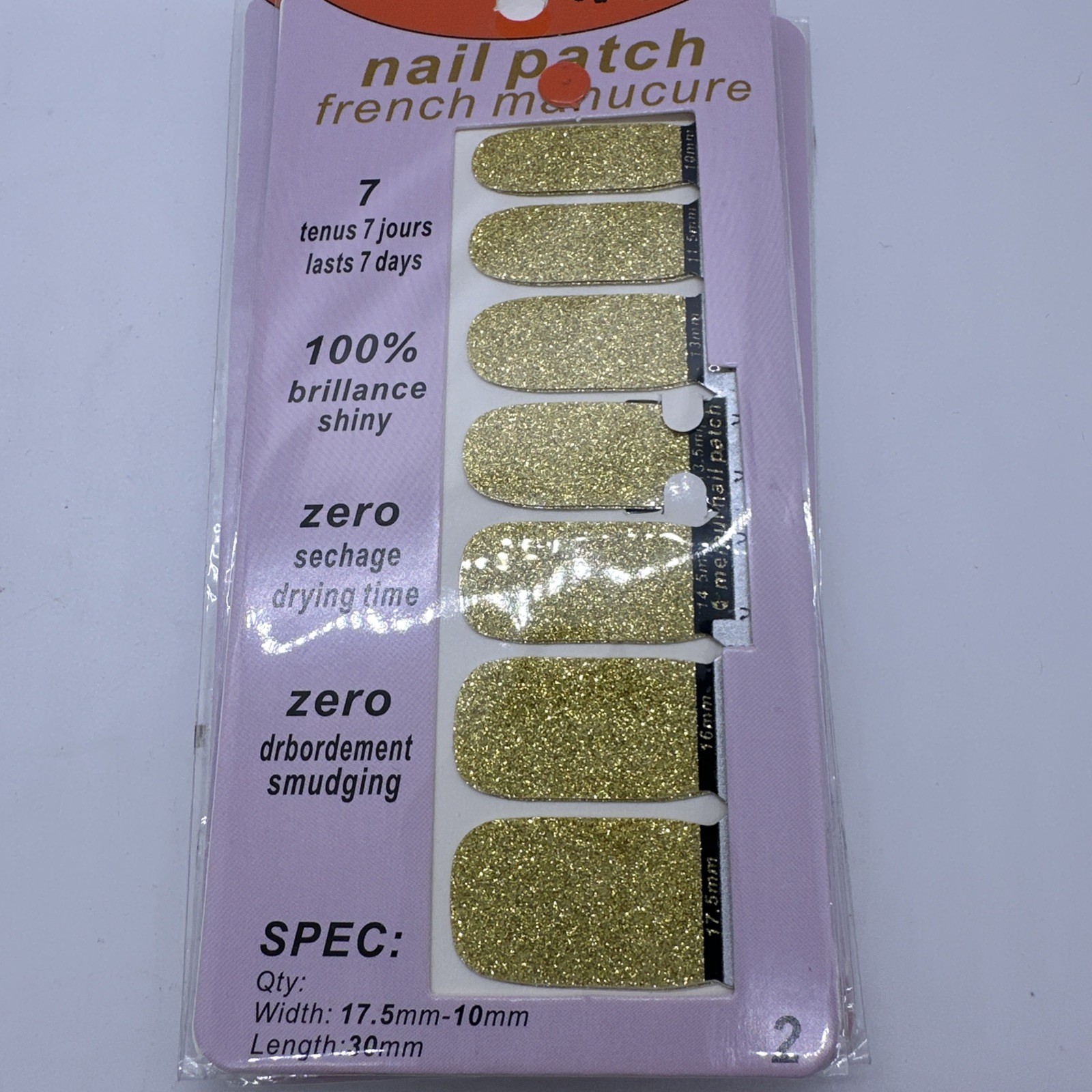 Lot Of 8 QJ Nail Patch Wrap Packs Nail Art Multicolor Glitters New 8×16 Strips