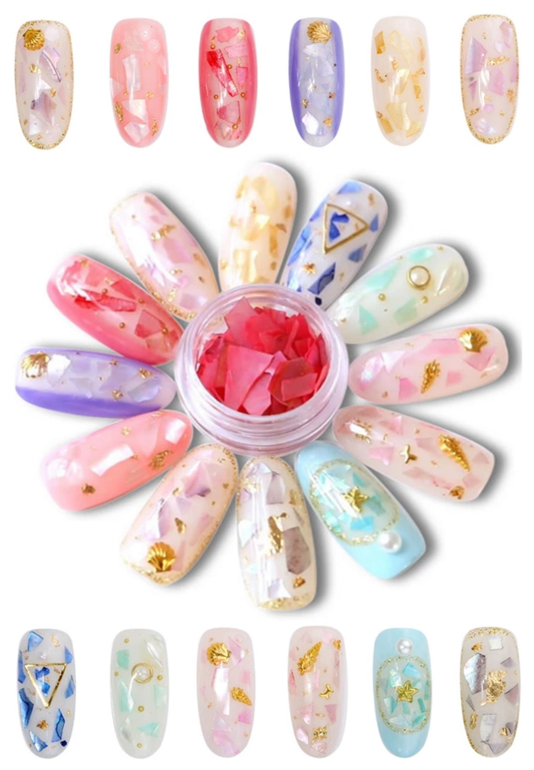 4g 3D Nail Art Sea Shell Flake Mermaid Abalone Sequins Powder Glitter Decoration