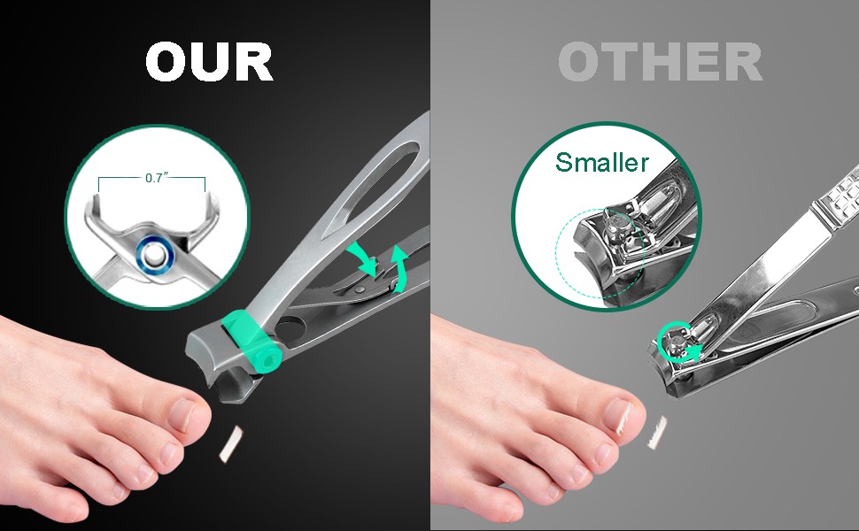 Nail Clippers Ultra Wide Jaw Opening Fingernail and Toenail Clippers Set for