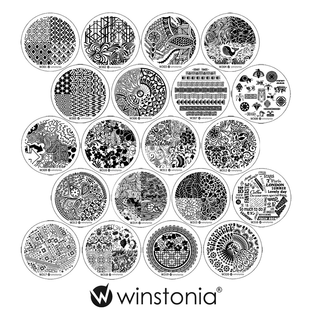 Winstonia Nail Art Stamping Image Plates Set 3RD GEN Easy Manicure Design Stamps