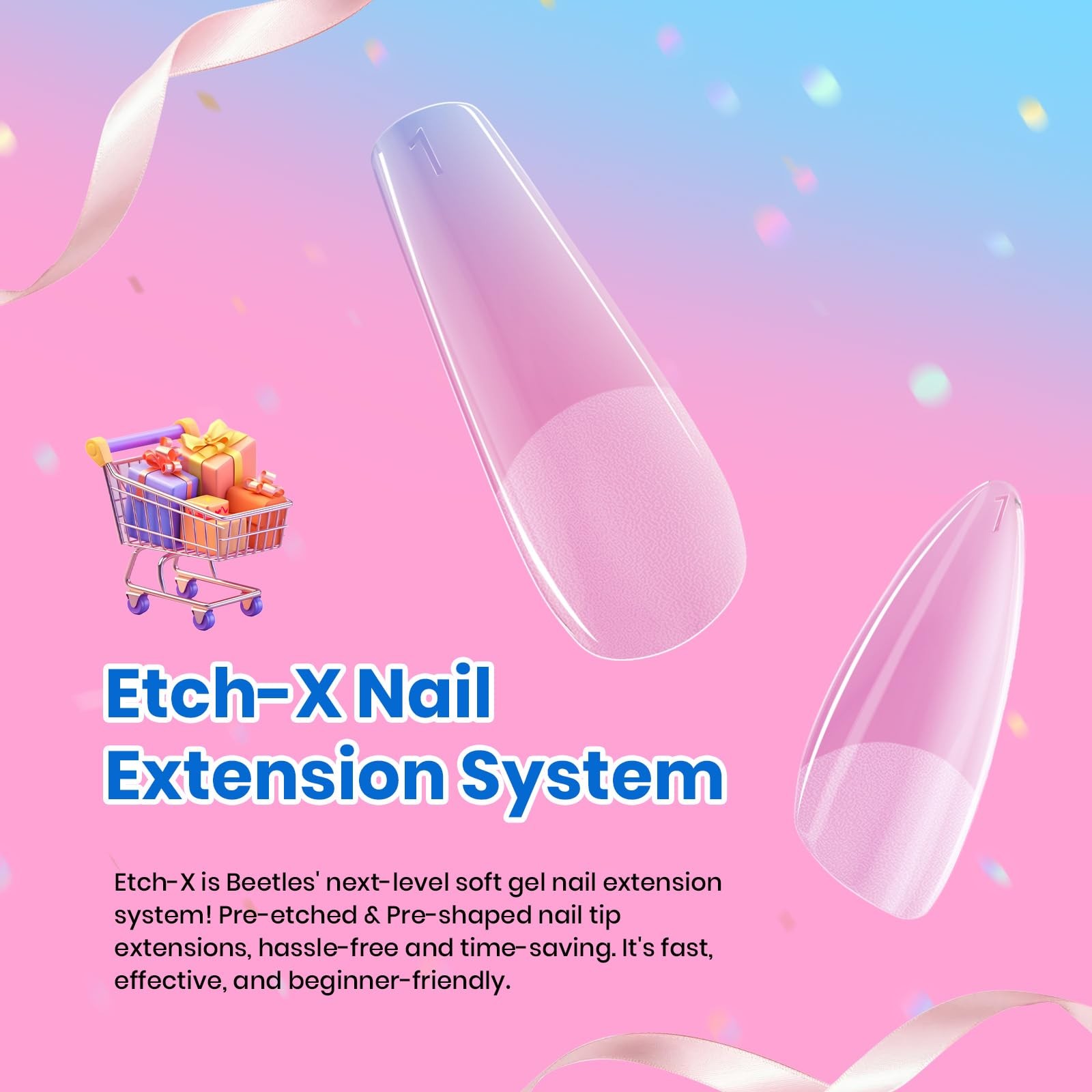 Beetles Soft Gel Nail Tips Short 12 Sizes, Almond 12 Sizes 288 PCS