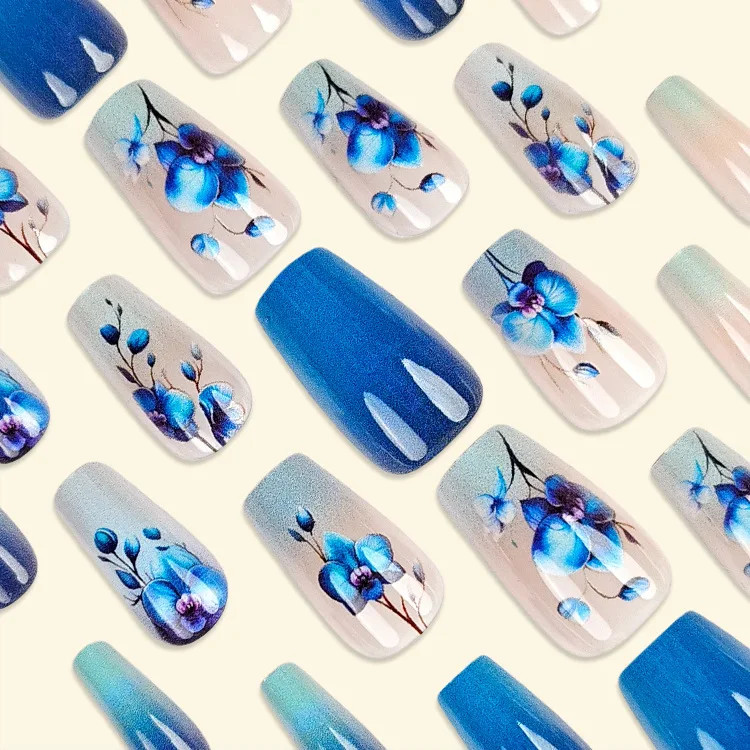 24pcs set Spring Summer Press On Nails Short Medium Long Fake Nails For Women
