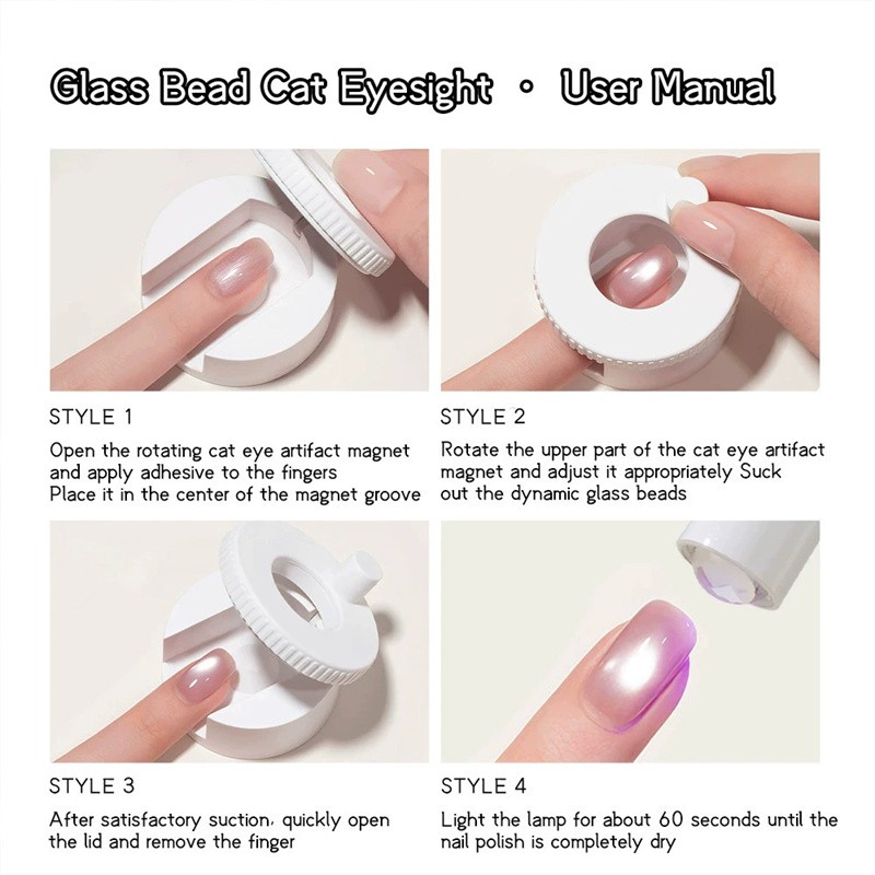 NEW Rotating Automatic Glass Bead Super Strong Cat Eye Magnet Beginner-Friendly