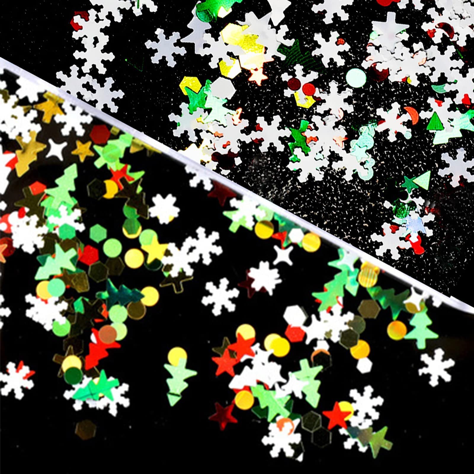 12 Boxes Snowflake Nail Glitter Holographic Christmas Nail Sequins Glitter La…