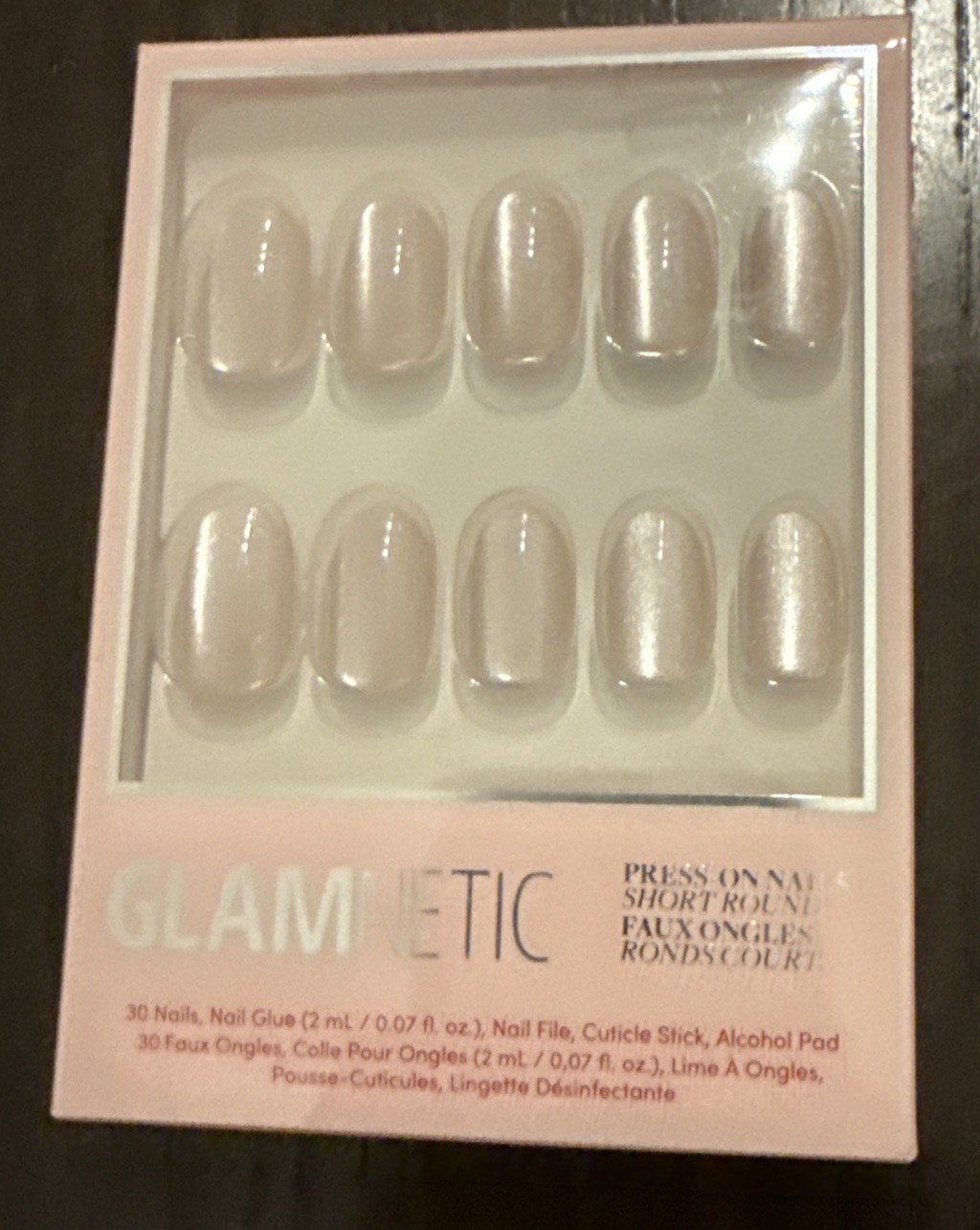 Glamnetic Press On Nails PURE INTENTIONS | Short Round | 30 Nail kit + Glue
