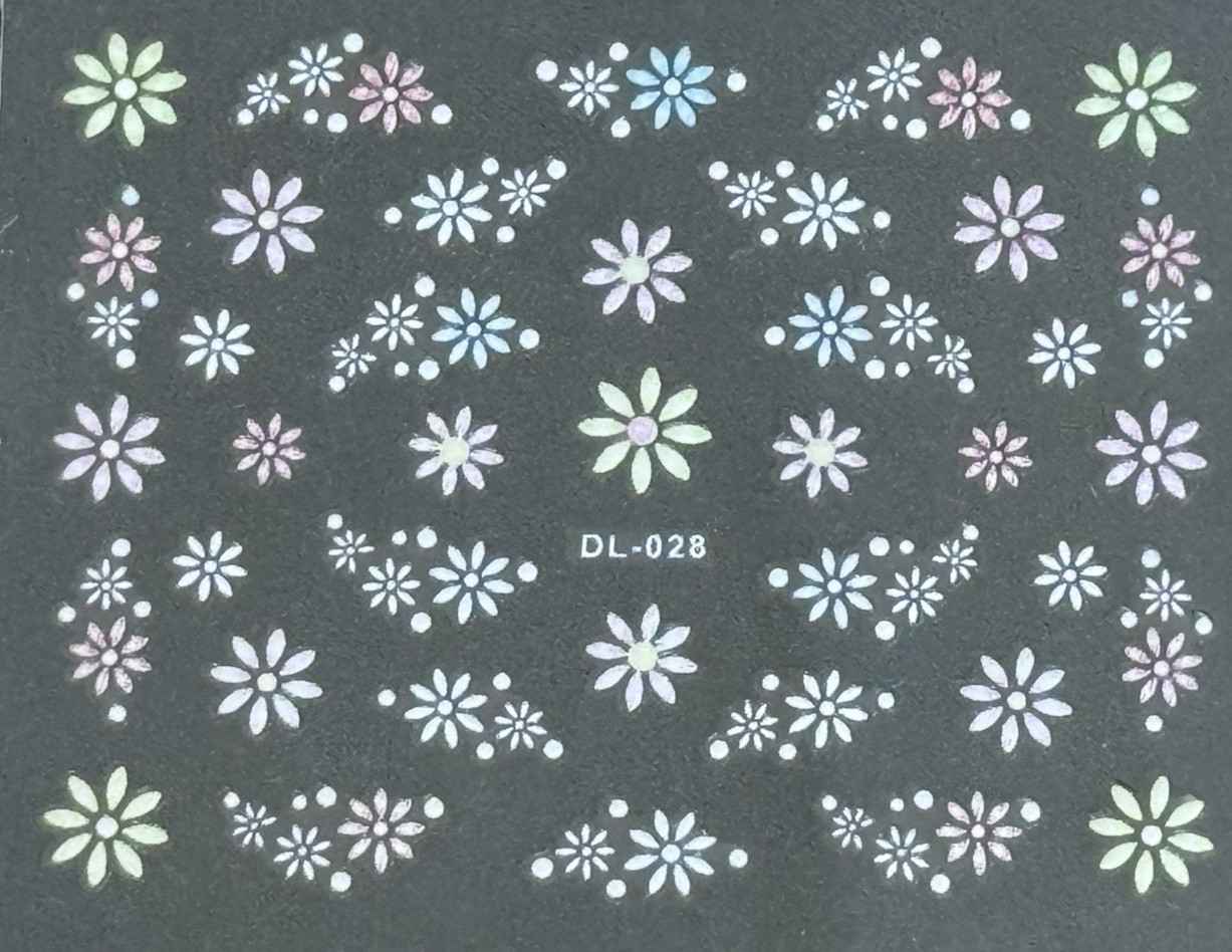 3D Nail Art Mini Flower, Heart, Bows Adhesive Stickers Floral Decals Transfers