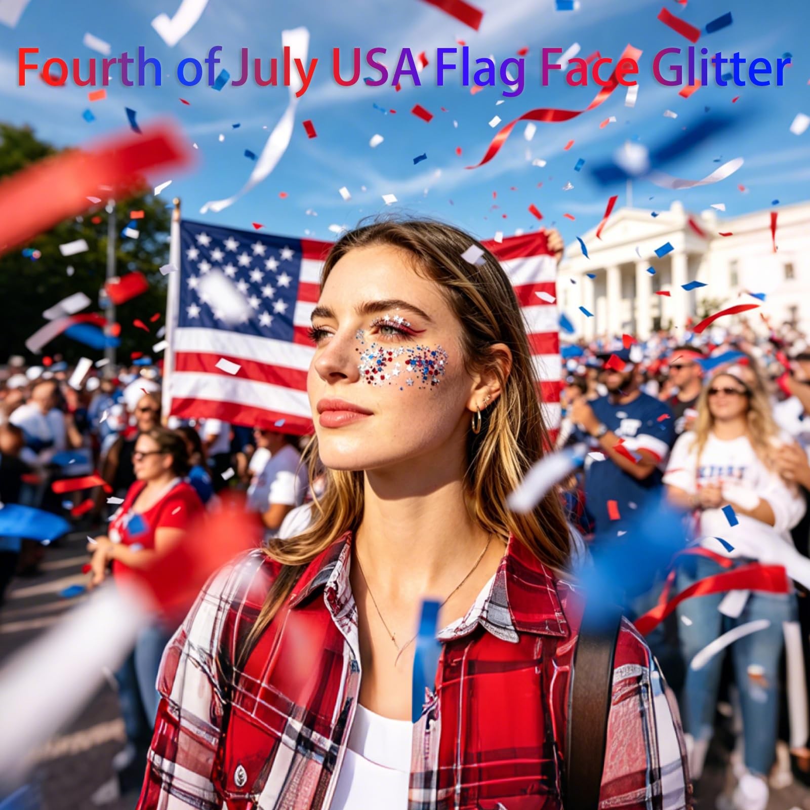 14 Colors Body Glitter, 4th of July Face & Hair Glitter Gel Set for Festival,…