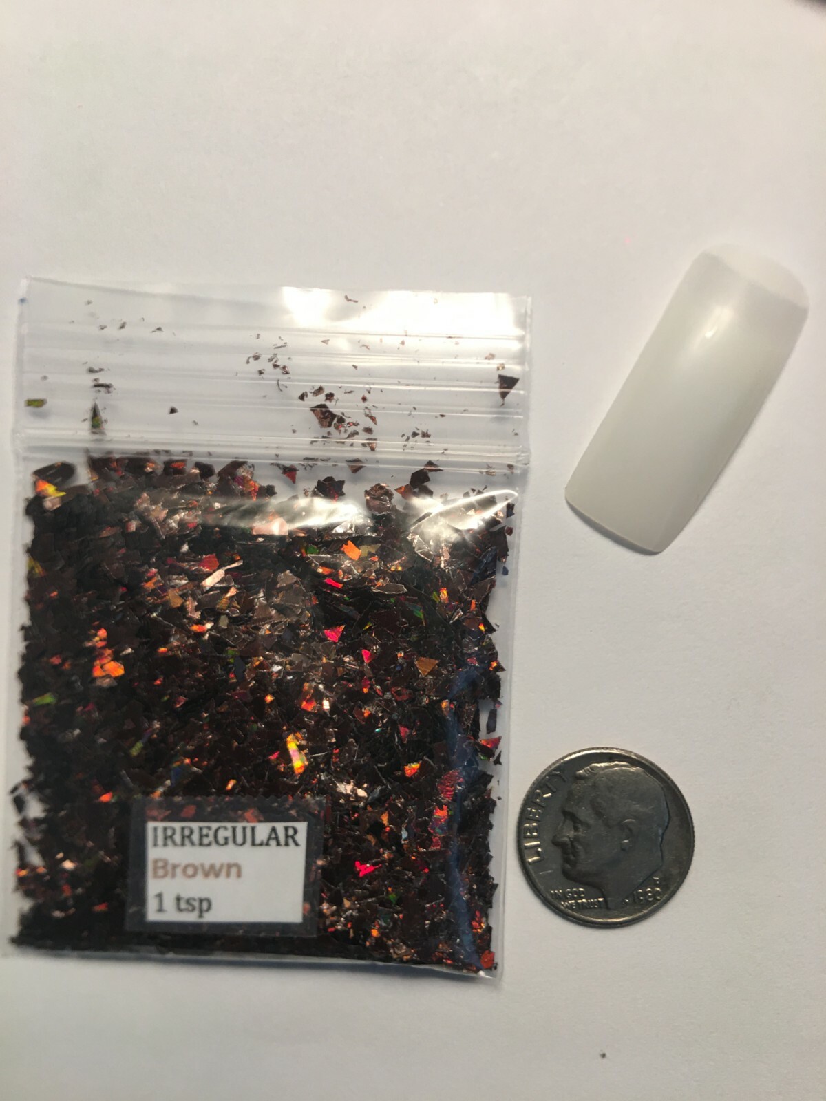 Solvent Resistant IRREGULAR shape Glitter (BROWN) Nail Art Face Crafts 1tsp US