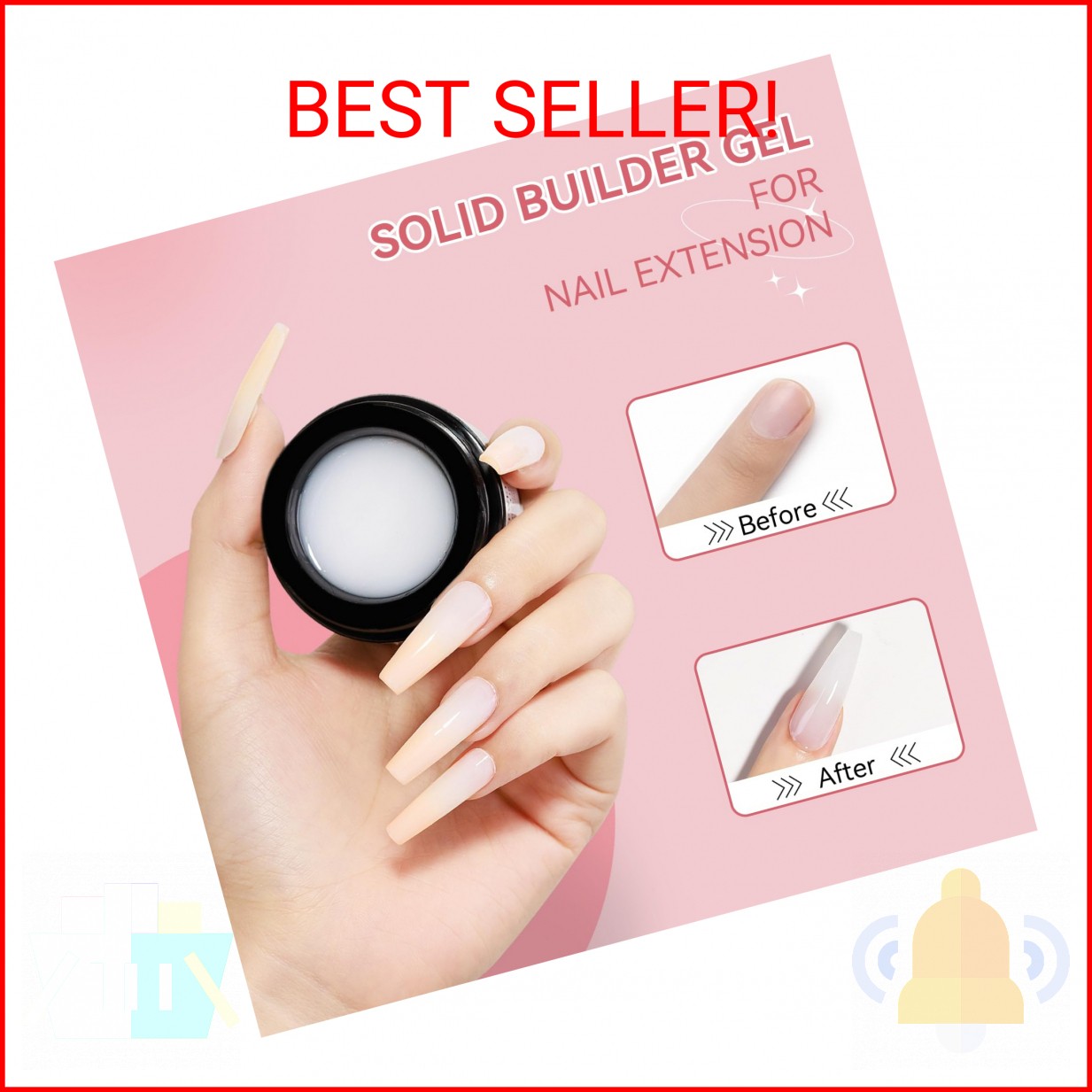 SUPWEE 3D Nail Art Gel Clear and White Solid Builder Gel for Nails Non-Stick Han